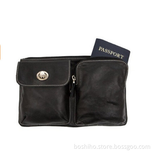 Boshiho luxurious full-grain leather durable and stylish hip bag